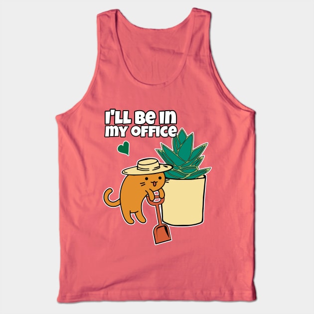 Agave succulent and cartoon Cat gardener ill be in my office Tank Top by GlanceCat